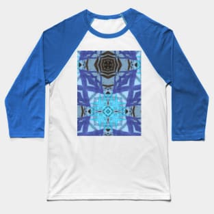 Blue and brown abstract print Baseball T-Shirt